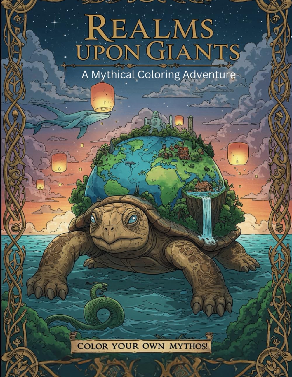 Realms Upon Giants: A Mythical Coloring Adventure: Color the Titans Who Carry the World