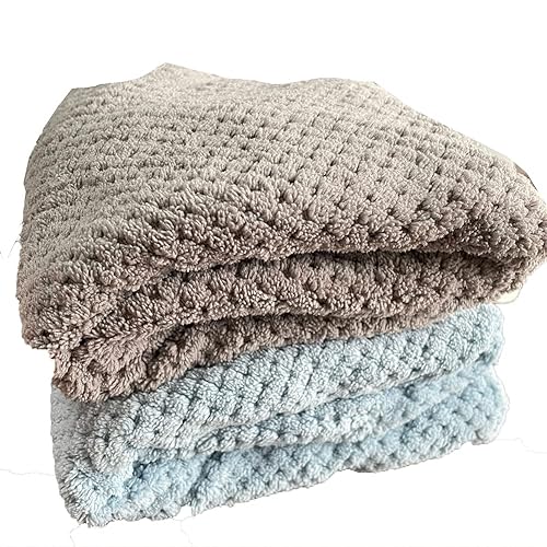 Miniatura 6 de M-bestl Paquete de 2 toallas de microfibra absorbente para el cabello, toalla de secado de cabello antiencrespamiento con botón para secar el