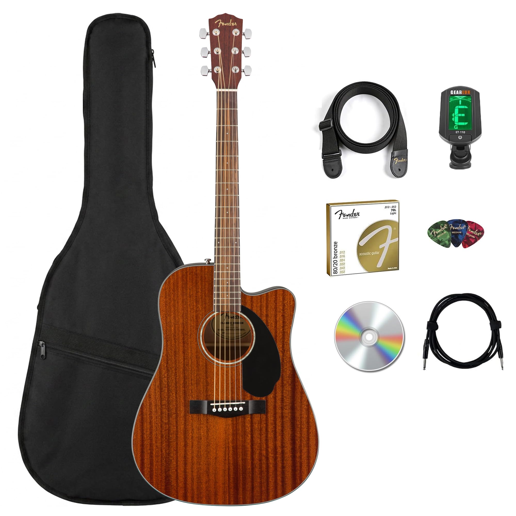 Amazon | Fender CD-60SCE Solid Top Dreadnought Acoustic-Electric