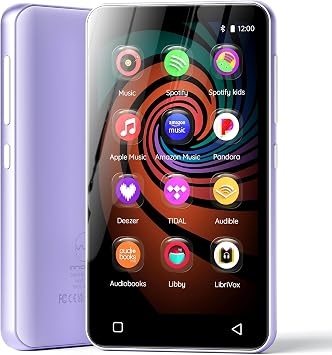 160GB MP3 Player with Bluetooth and WiFi, innioasis Music Player with Spotify,Pandora,Amazon Music,4" Touch Screen Android MP4 MP3 Player for Kids with Libby,Audible,Spotify Kids(Purple)