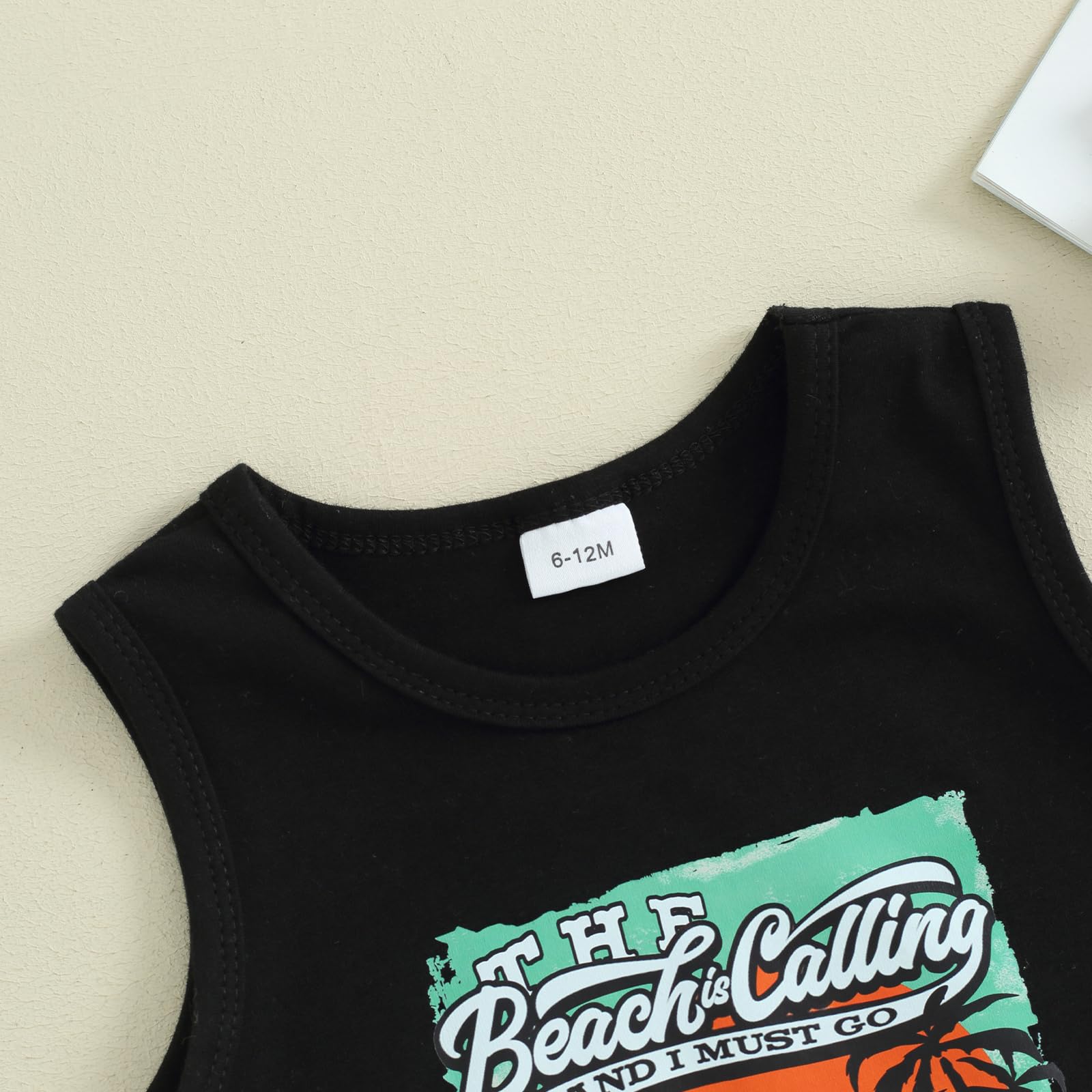 LAGKIYOJ Toddler Baby Boy Summer Outfit Tank Tops Sleeveless Beach T-Shirt Checkerboard Elastic Waist Shorts Set 2Pcs Clothes (Black, 3-4 Years)