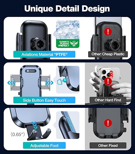 Miniatura 6 de VICSEED - Soporte de teléfono para automóvil antideslizante anticaídas universal manos libres con abrazadera fácil en el vehículo compatible con