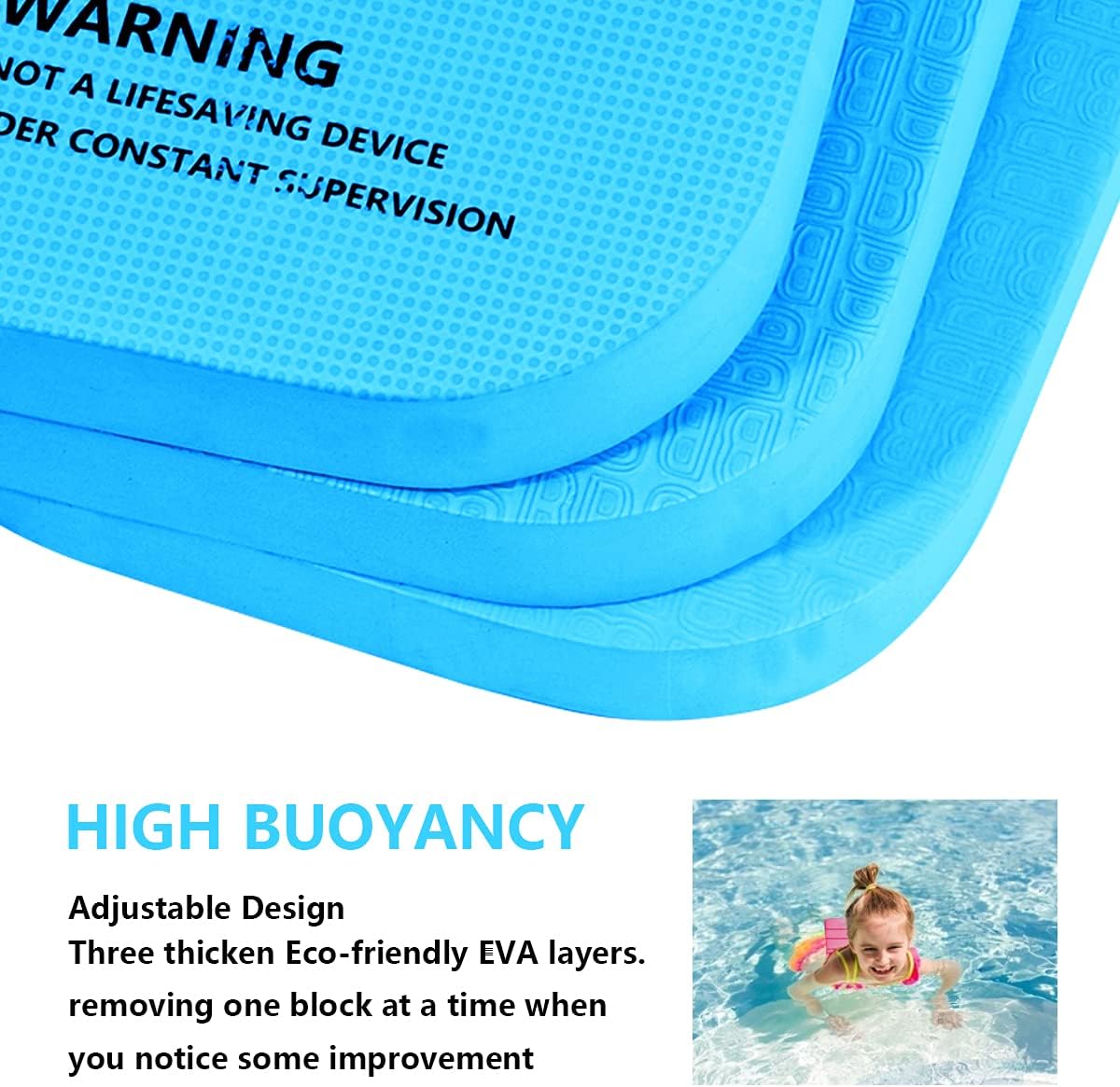 Back Float Safety Swimming Bubble with Adjustable 3 Layers Swim Belts Waterproof Floaties Device for Kids Swimming Floats Secure Clip Buckle Swim Floaties for Swimming Beginners Sport Pool Lesson : Sports & Outdoors