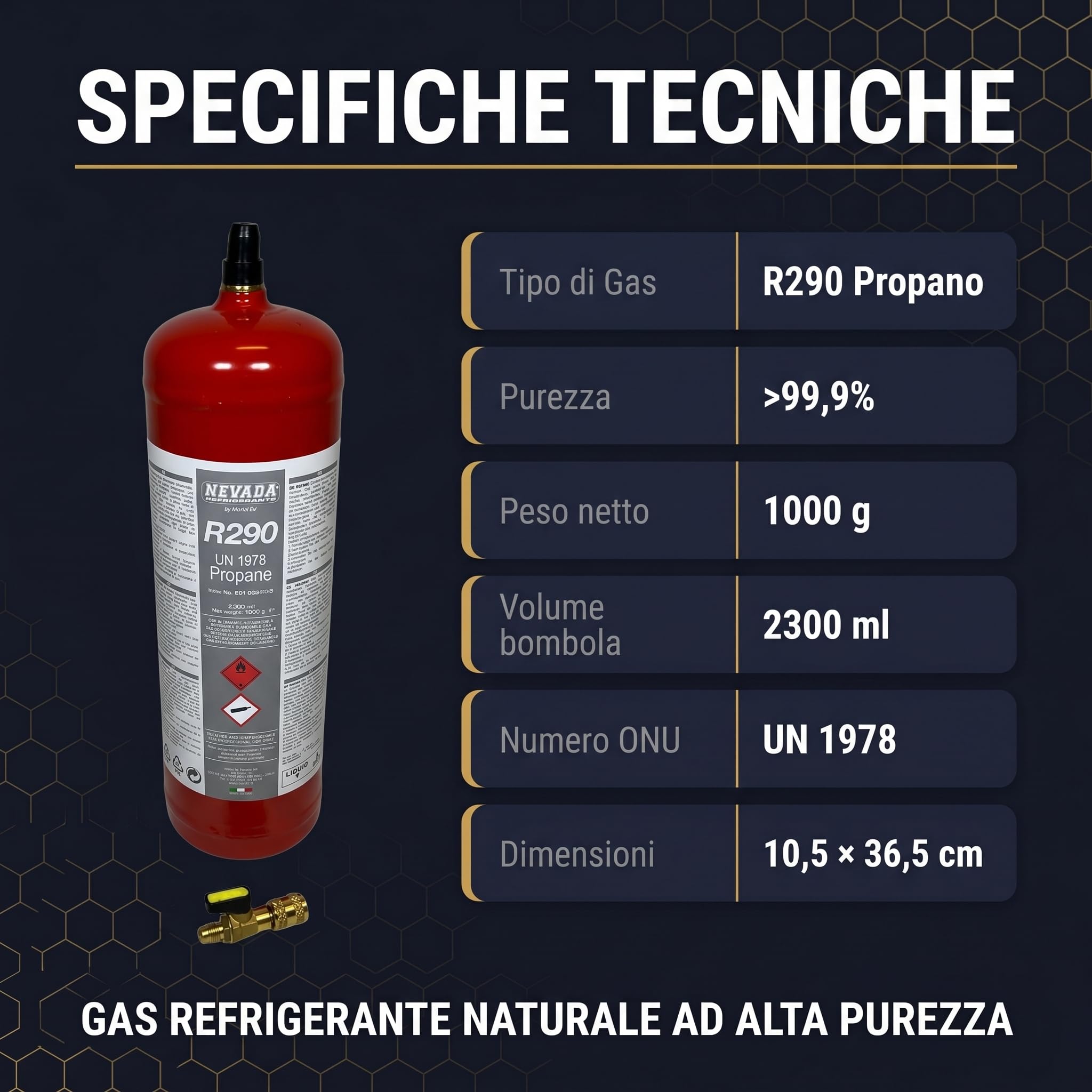 Gas Refrigerante R290 Propano in Bombola da 1Kg – Refrigerante Naturale per Climatizzatori e Frigoriferi – Alta Purezza – Bombola per Ricarica Impianti HVAC