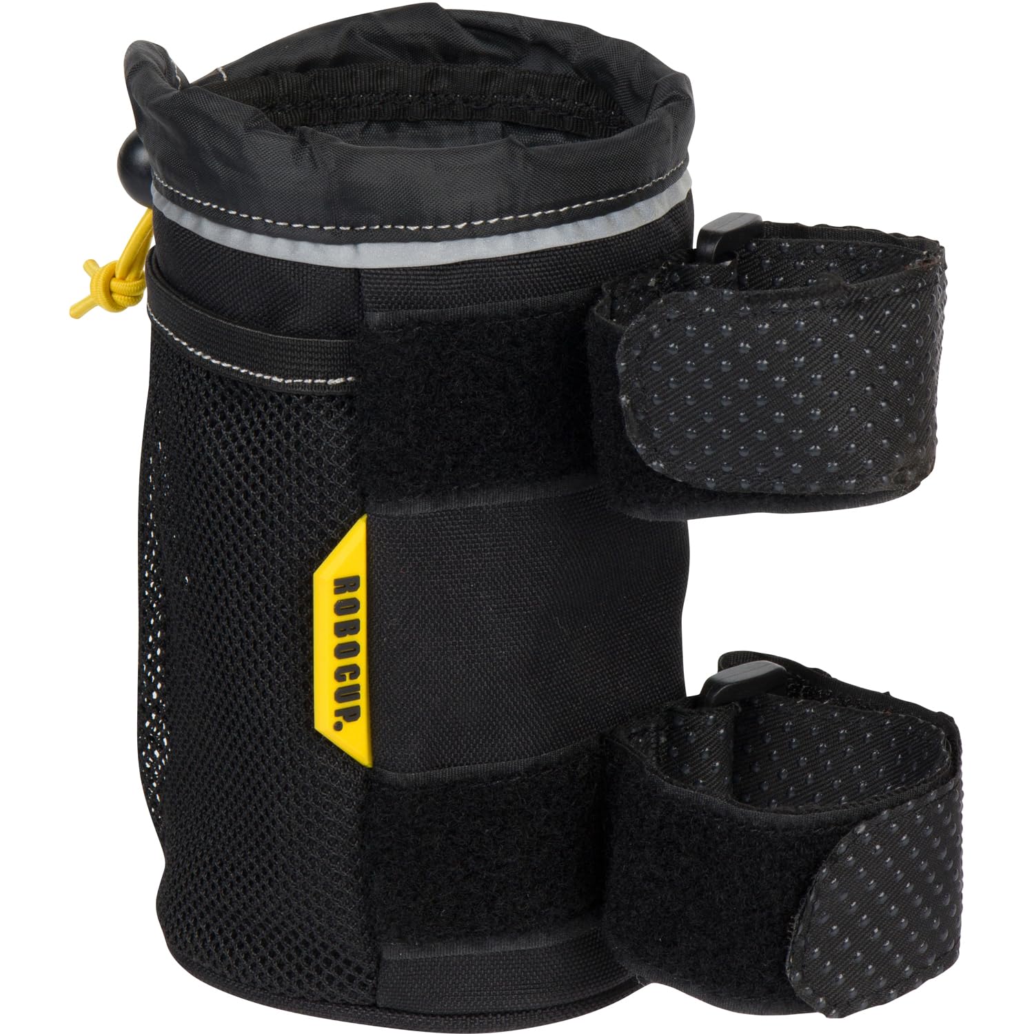 ROBOCUP Insulated Extreme Drink Holder with Rubberized Straps, Ruggedized Design, Oversized Mesh Pocket, Bungee Cord | Perfect for Boating, UTV, Golf Carts, Bicycles, eBikes, Scooters
