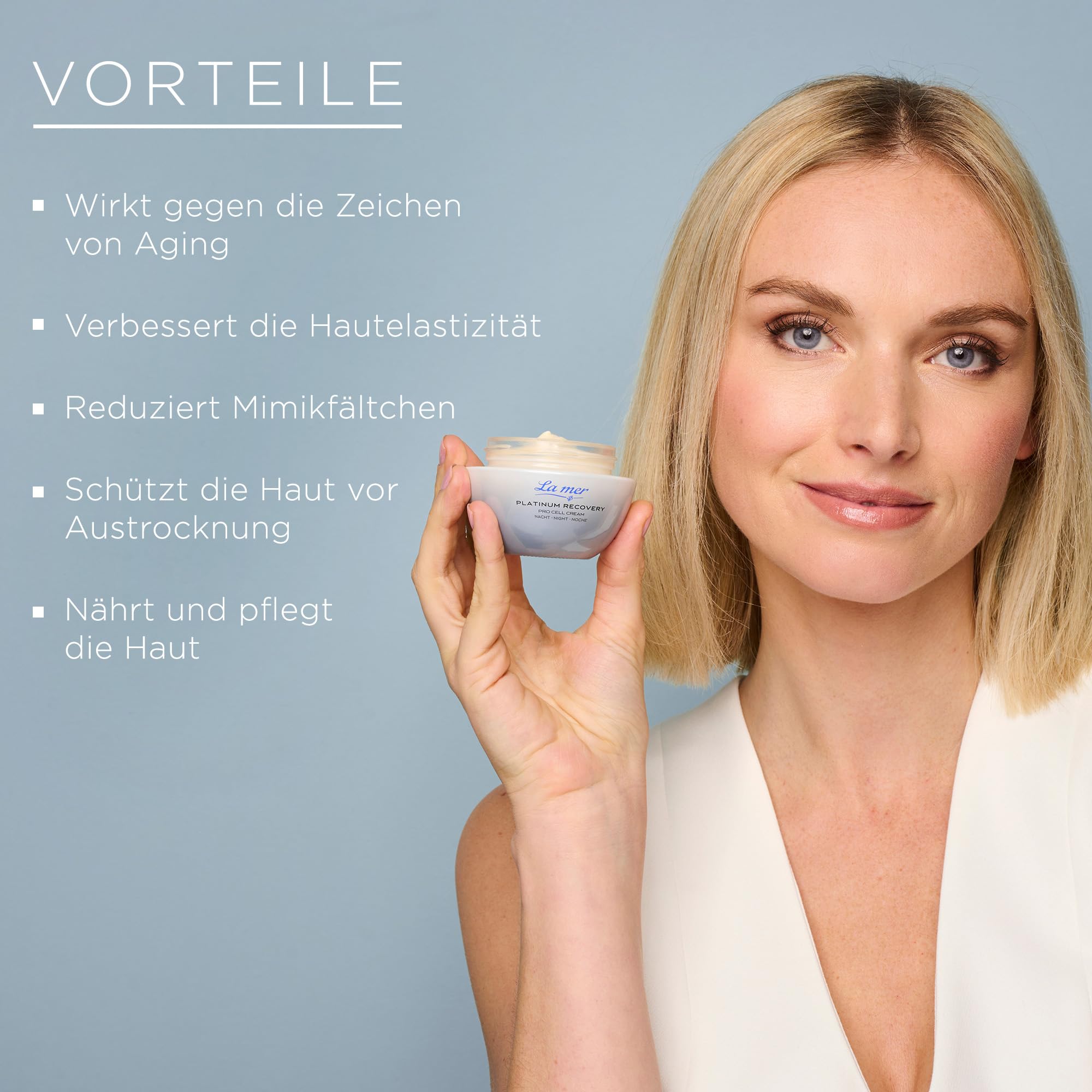 La mer Platinum Recovery Nachtcreme | Pro Cell Cream Nacht 50 ml | Regenerierende Anti-Aging Pflege mit glättenden Peptiden | Ohne unnötige Zusatzstoffe
