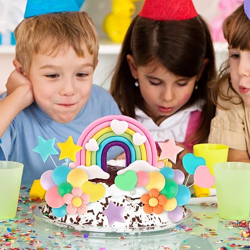 Miniatura 89 de Hooqict 26 piezas de decoraciones de pasteles de los años 80 y 90, decoraciones retro de los años 80 de hip hop con bolas de purpurina para cupcakes