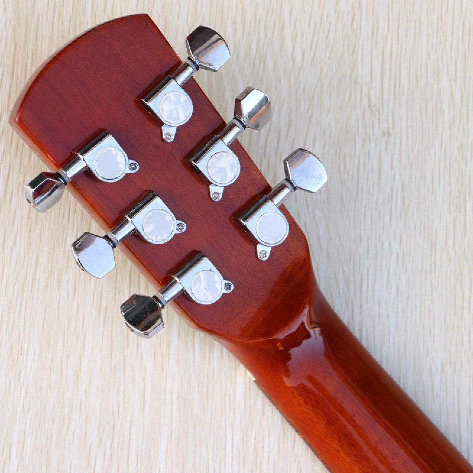 Chitarra elettrica da 40 pollici Superficie in abete Basso singolo in legno Pannello laterale posteriore Luce Chitarra popolare Scatola dal vivo Guitarra per principianti 40 pollici Chitarra acustica