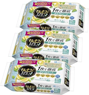 エリエール キレキラ! トイレクリーナー つめかえ用 シトラスミントの香り 60枚(20枚×3個) 1枚で徹底おそうじシート 【Amazon.co.jp 限定】 まとめ買い