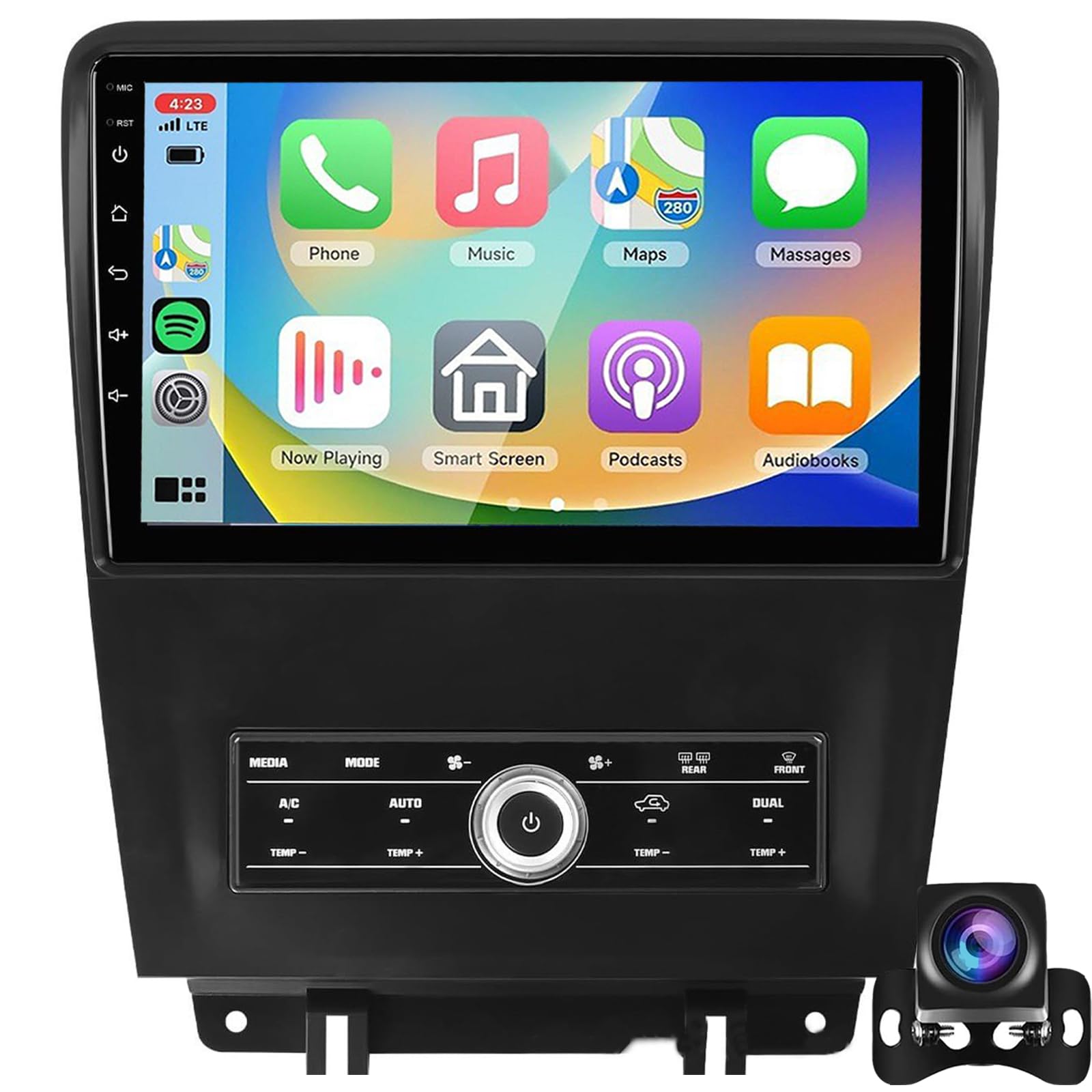 For F-ord Mustang 2010 2011 2012 2013 2014 Upgrade Car Radio 10.1 Inch Touch Screen Stereo Android 15 GPS Navigation With Wireless Carplay Android Auto BT Mirror Link FM/RDS SWC Cam(Color:4G 4G+32G)