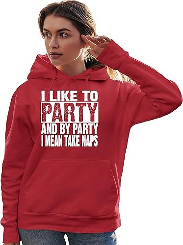 Miniatura 3 de Go All Out Sudadera con capucha con texto en inglés "I Like To Party And By Party I Mean Take Naps"
