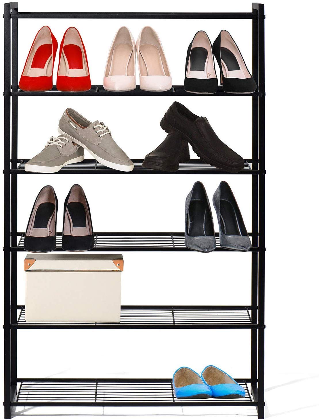 Buy HOUSE DAY 6 Tier Shoe Rack Black Organizer Entryway Shoe Storage