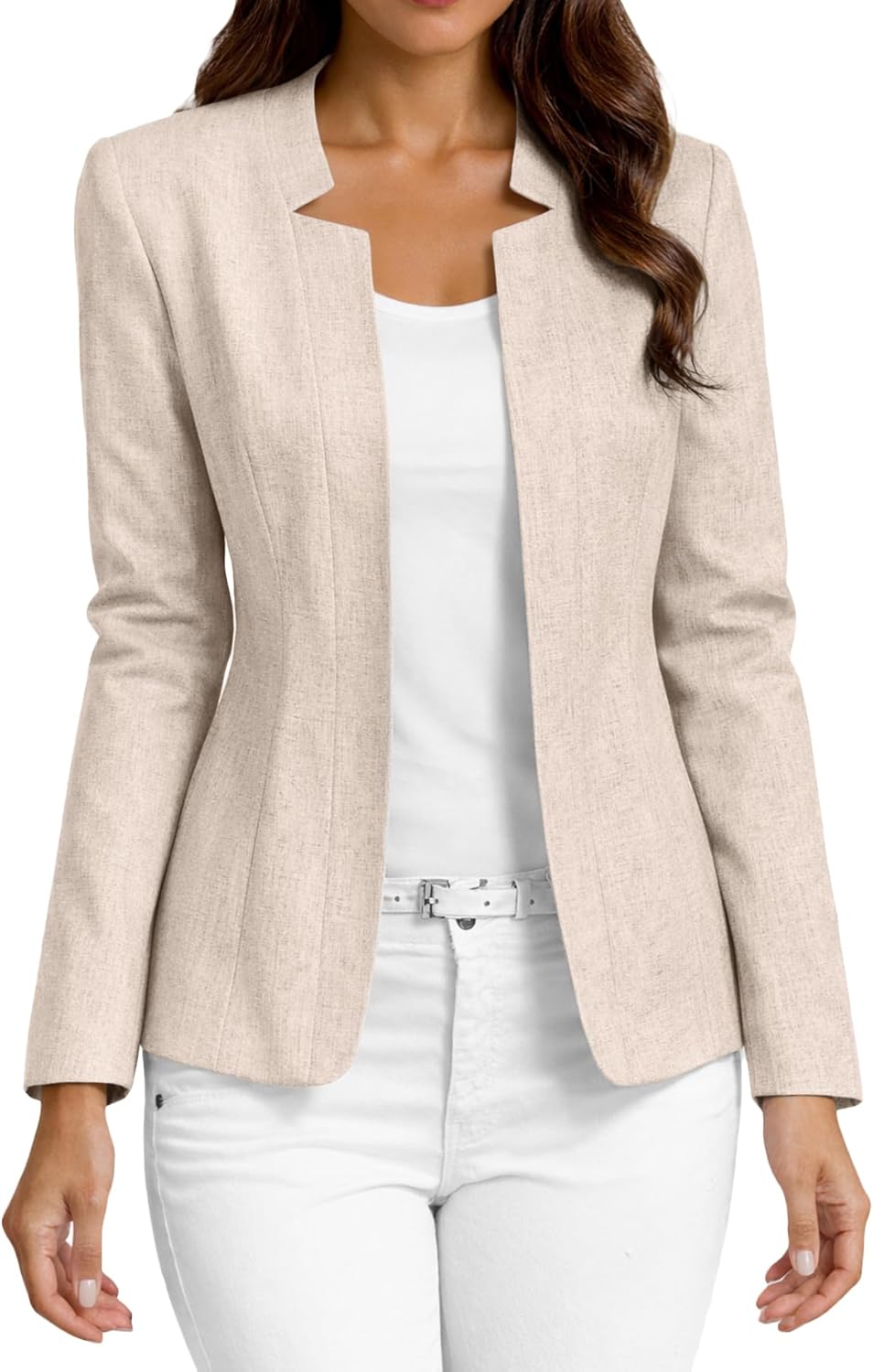 Mina Self 2026 Summer Women's Fitted Blazer-Long Sleeves Lightweight Business Casual Work Blazer Jackets with Slit Pockets