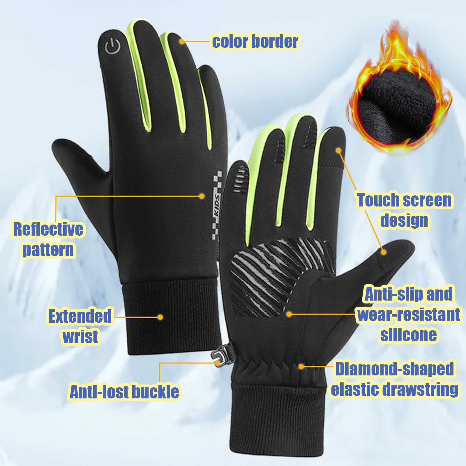 Guanti Invernali Bambini 2 Pezzi - Impermeabili E Antiscivolo, Per Bici, Sci E Sport Esterni - Foto 6