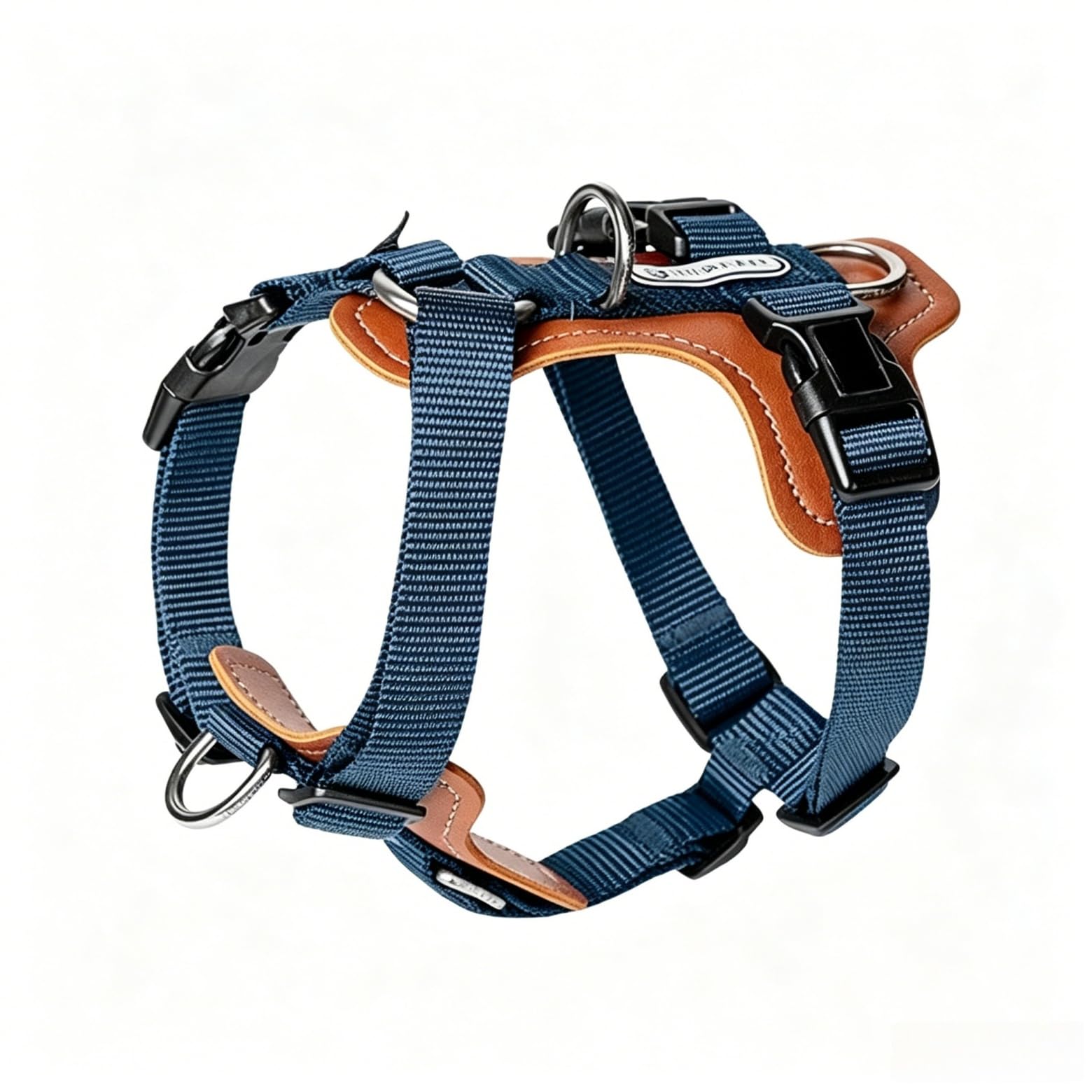Arnés para perros en forma de H ajustable – Arnés antitirones con 2 anillos para correa, acolchado de malla transpirable, resistente al uso para entrenamiento y paseo, cromado, M