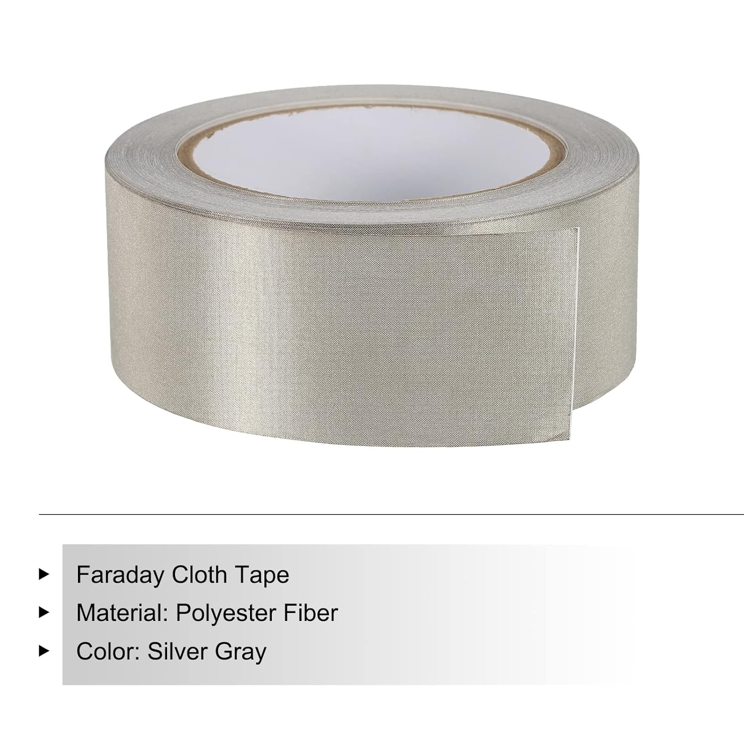 MECCANIXITY Faraday Cloth Tape 1.77" W x 65.62 Feet Conductive Cloth Fabric Adhesive Tape Roll for Laptop Cable EMI Shielding