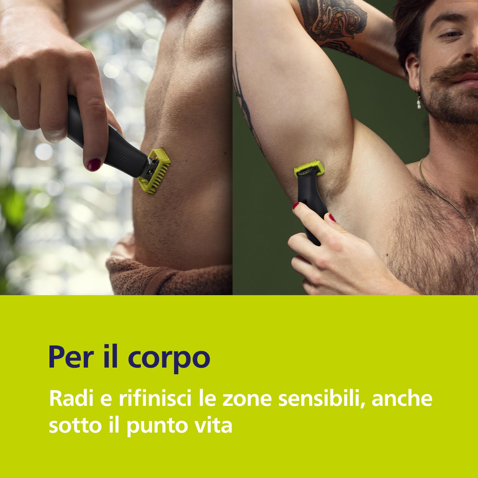 Philips OneBlade Pro 360 Autentico Regolabarba elettrico per viso e corpo, rasoio e depilatore, 3x 360 lame, 1x pettine da 20, 1x kit corpo, 1x supporto di ricarica, 1x custodia da viaggio, QP6652/35