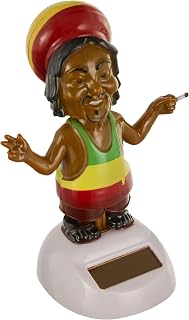 Puckator ff68 Solar Plastic Figurine, Brown/Black/Red/Yellow/Green Rasta 5.5 x 5 x 10 cm