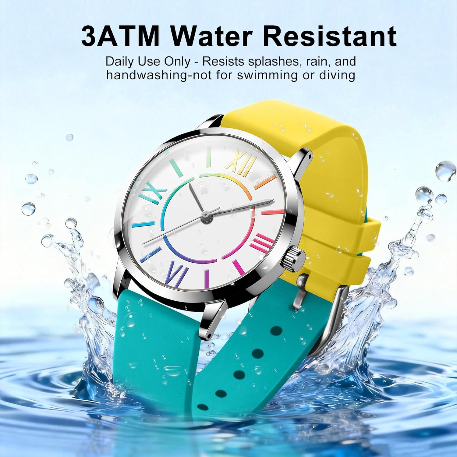 Bisley Fashion Analog Watch for Women Colorful Roman Numerals Watch Waterproof - Image 3