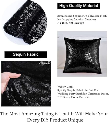 Miniatura 4 de Pardecor The Yard - Tela de lentejuelas para coser ropa, vestidos, chaqueta (1 yarda, negro)