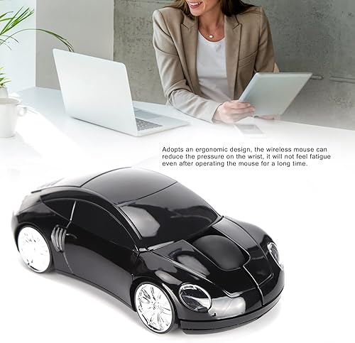 Miniatura 2 de Dpofirs Mouse 2.4G para laptop, mini mouse inalámbrico inteligente en forma de automóvil, mouse ergonómico con receptor USB, regalos para niñas