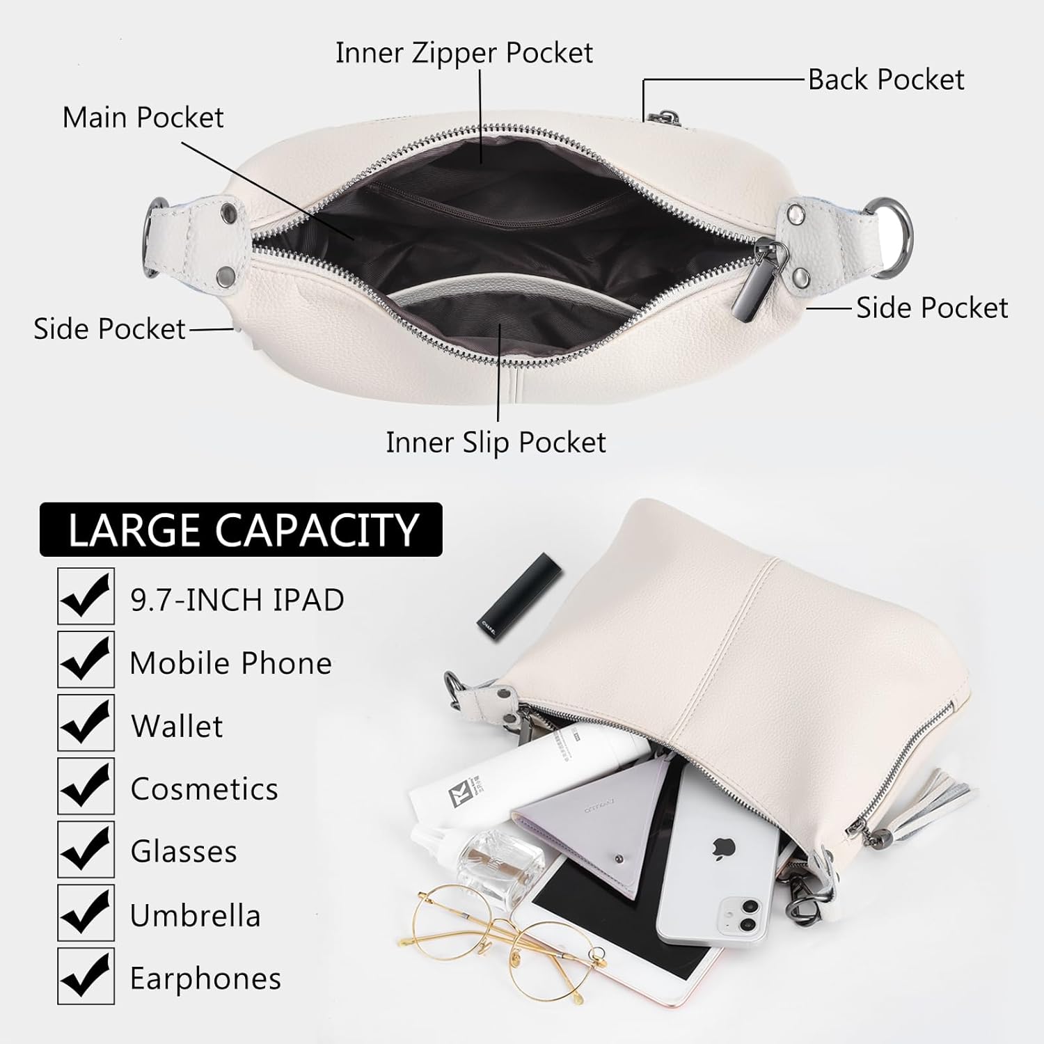 VODIU Small Hobo Purses for Women Shoulder Bag Top Handle Crossbody Bags for Women Trendy Tote Handbags with Strap | Small, Top Handle, Trendy, with Strap - Image 3