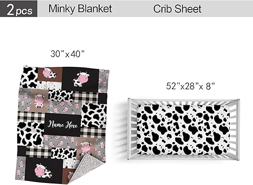 Miniatura 10 de Juego de ropa de cama personalizado para cuna para niñas, juegos de cuna de bebé personalizados con nombre, ropa de cama de guardería temática de