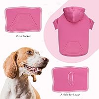 Vista 4 de Dog Sweaters for Large Dogs,Dog Hoodie Sweater Solid Soft Brushed Fleece Pet Clothes Pet Hoodie Sweatshirt with Pocket(Pink-XL)