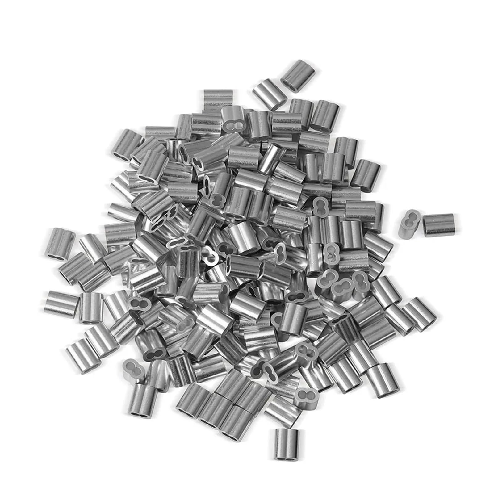 Puntali, Manicotti a crimpare for cavi 400 pezzi a in alluminio M1.2 .5 M2 a doppio foro for fune Anelli in filo di acciaio Clip Accessori fissi(M2 400PCS)