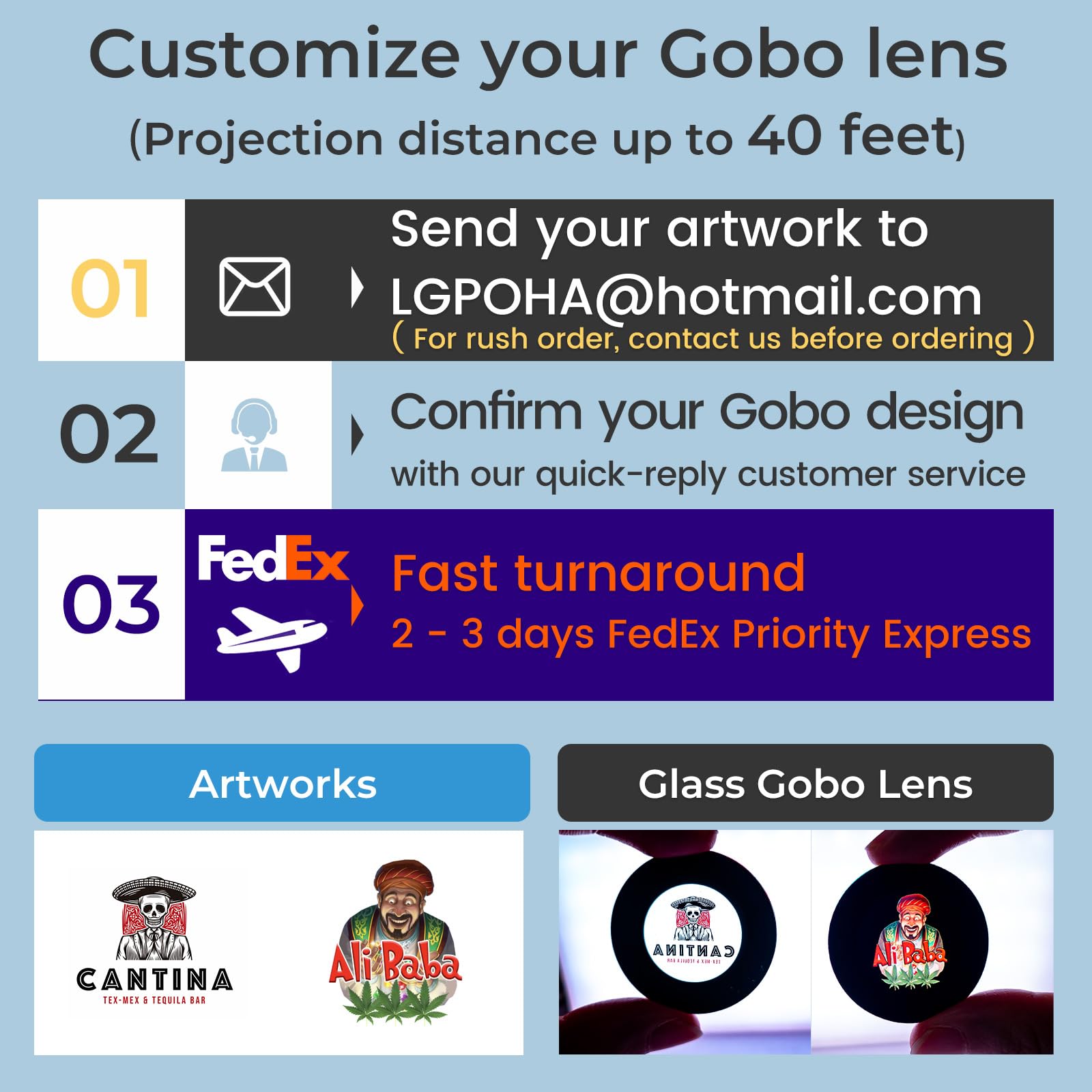 30W Custom Logo GOBO Projector, HD LED Light for Business, for Indoor Use — Amazon image 2