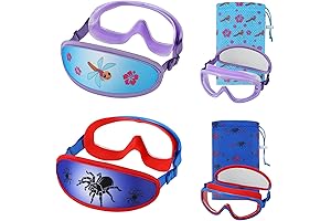 Kids Swim Goggles 4-7, Child Goggles No Hair Pull, Toddlers Swimming Goggles Fabric Strap