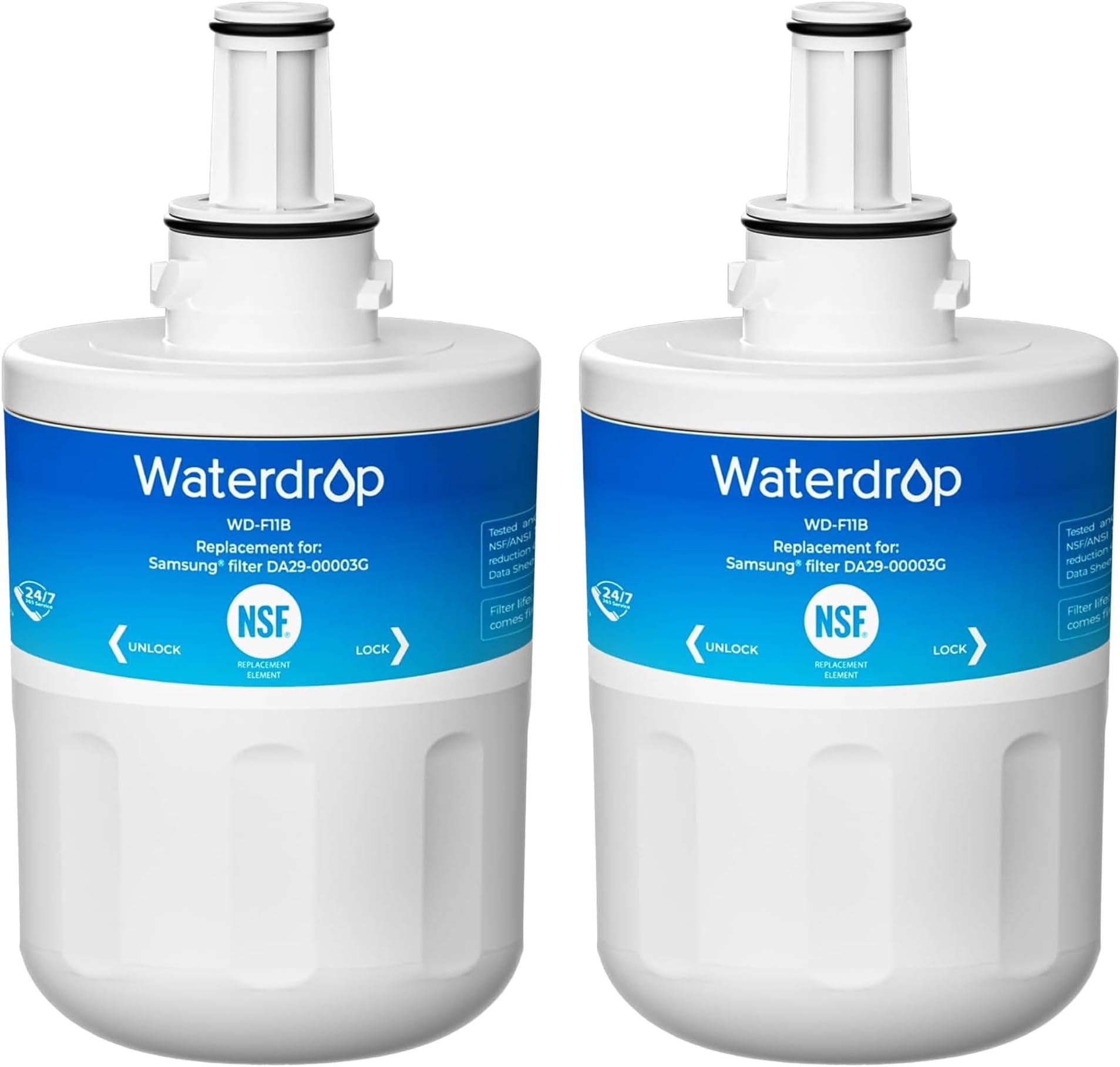 DA29-00003G Fridge Water Filter, Compatible with Samsung® Aqua Pure Plus DA29-00003G DA29-00003B DA97-06317A DA61-00159A HAFCU1/XAA HAFIN2/EXP APP100 WF289 (2)