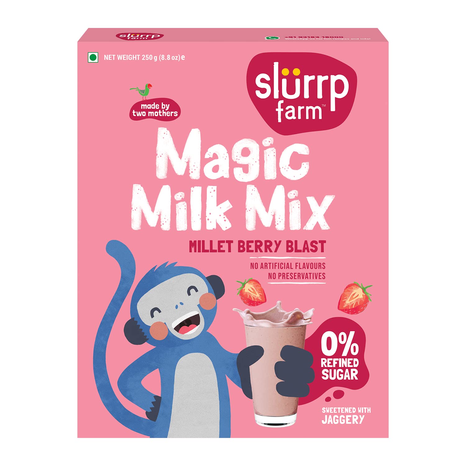 Slurrp Farm No Sugar Berry Blast Nutrition Powder Milk Mix, Sweetened with Jaggery Powder, Contains Oats and Jowar, with 10 Essential Nutrients, 250g (B09V1T65NL) Amazon Price History, Amazon Price Tracker