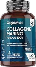 Hydrolyzed Marine Collagen 1200mg, 100% Pure, 120 Capsules, Hydrolyzed Collagen Peptides Type 1 and 3 Titagen (2 Months Supply), Magnesium Stearate Free and Gluten Free and Additives Free