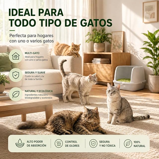 Foto 7 de 8 de Arena para Gatos de Tofu Aglomerante 2,5kg (6L), 100% Natural y Biodegradable