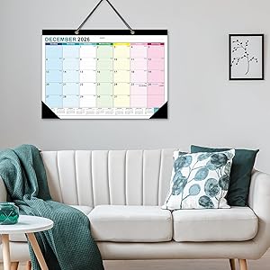 ZTX Desk Calendar 2026-2027 Calendar Wall Calendars 2026-2027-18 Month Planner Big 17"x12" Jan.2026-Jun.2027 Clear Plastic Cover for Home Office School Colorful