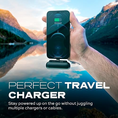 Vista 9 de Statik Snap-N-Charge - Mini cargador portátil, cargador de batería portátil compacto Powerbank 3,200mAh 10W batería (negro, universal)
