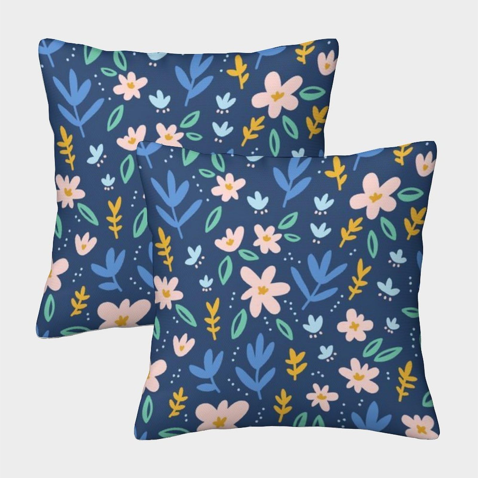 Phqazwsxe Style-2 Flower Pillow Cases Pack Of 2 Cozy Pillowcase Art Cushion Case Polyester Decor Sofa For Living Room Bedroom 40X40cm