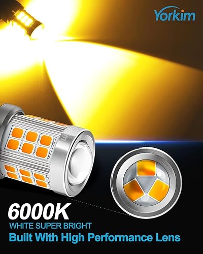 Miniatura 86 de Yorkim Bombilla LED 1157 roja 1157 bombilla de freno LED 2357 bombilla LED 2057 luces LED rojas 7528 BAY15D lámpara de repuesto para luces de freno