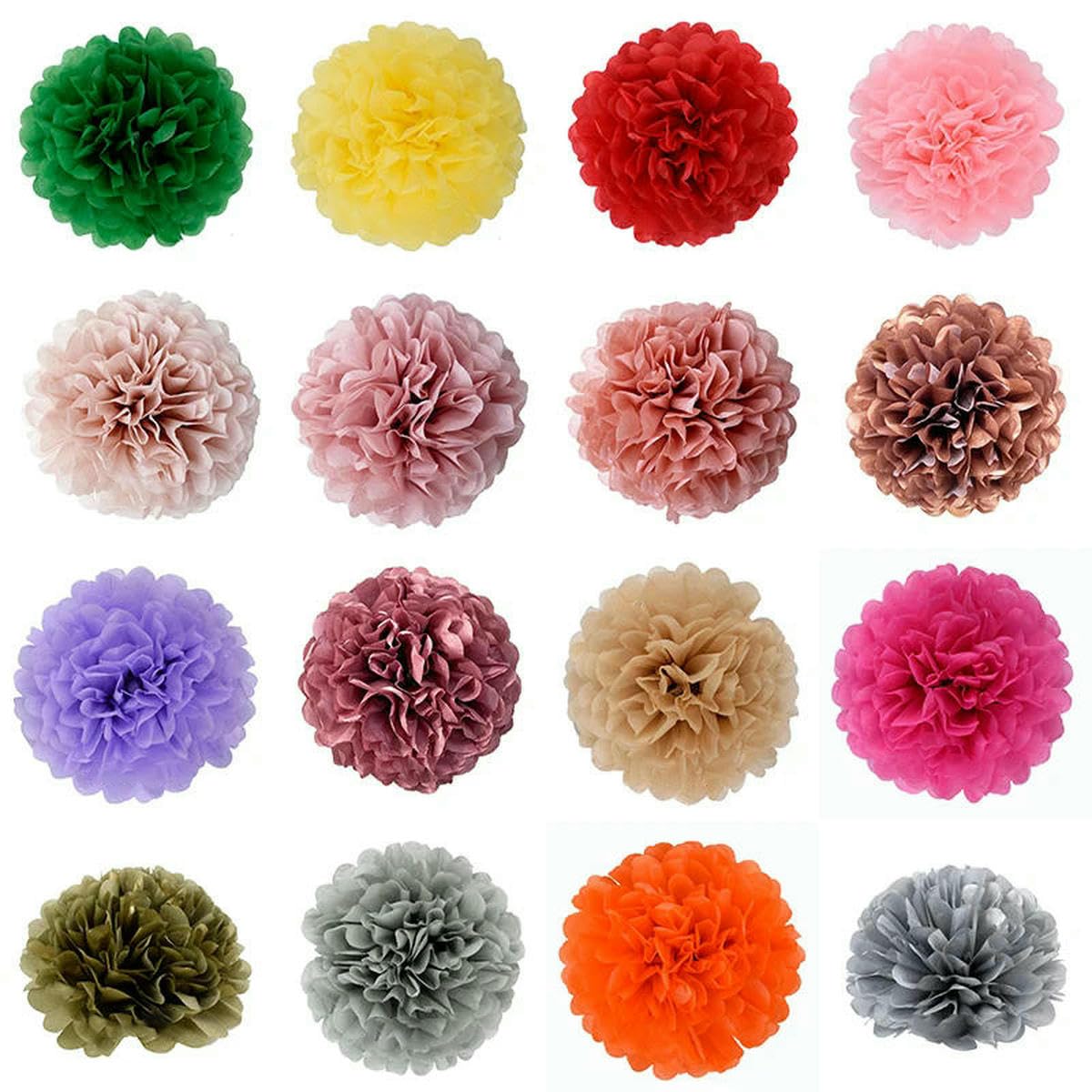 AYHTUD 5pcs 4 6 8 10 12 Inch Tissue Paper Pom Pom Poms Wedding Party Paper Pompom Flower for Wedding Decoration Pompoms Birthday Baby-mixed randomly-4 inch 10cm