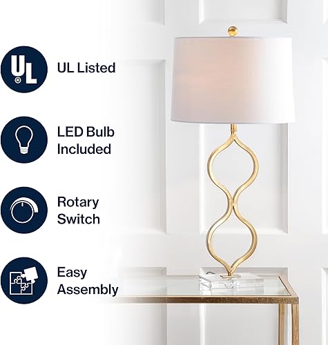 Miniatura 2 de JONATHAN Y JYL3028A Levi - Lámpara de mesa LED de metal/cristal de 31.5 pulgadas, lámpara de mesa de noche de transición contemporánea para