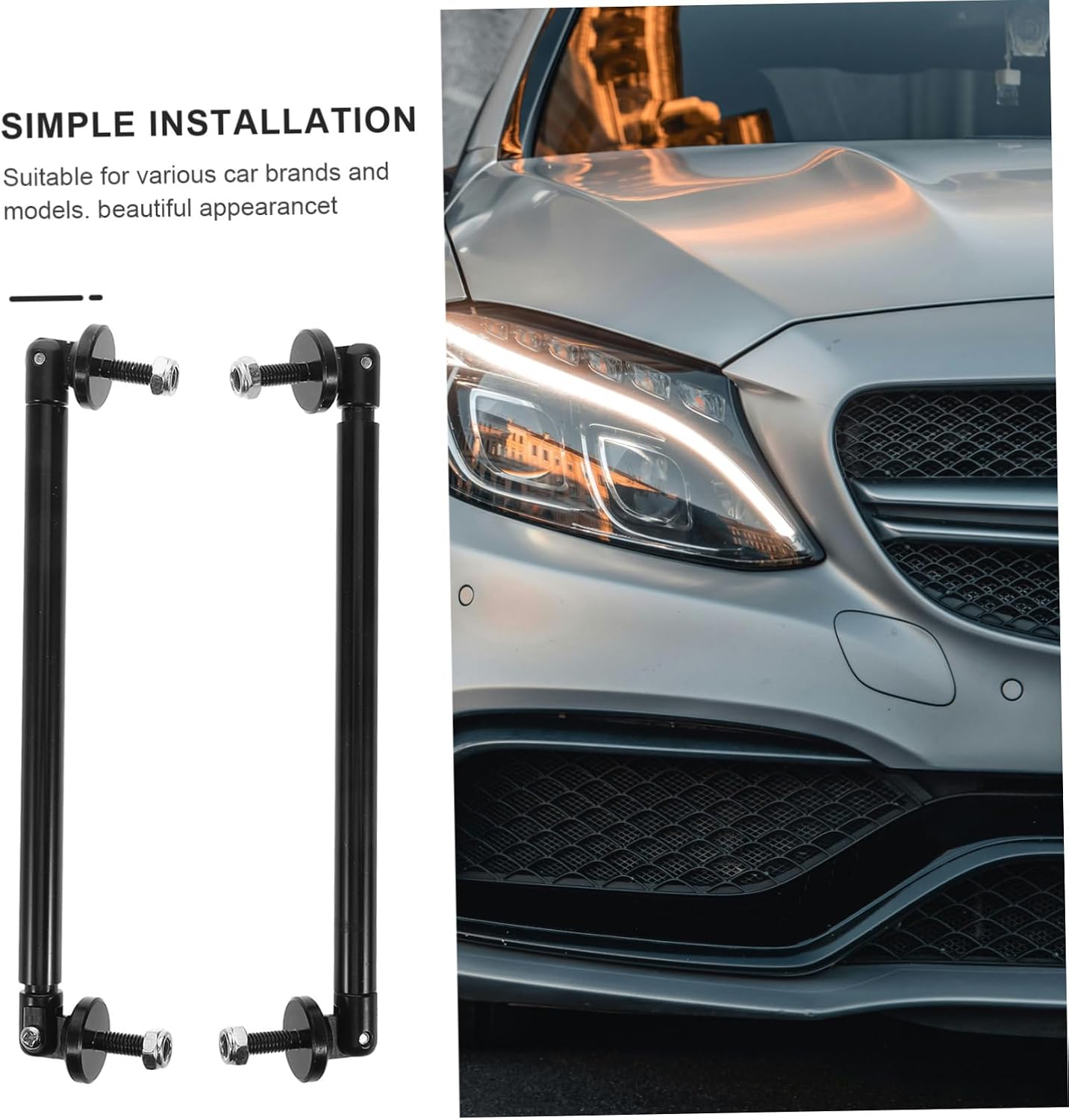 1Pair Aluminum Alloy Strut for Car Modification Front Bumper Splitter Support Rods Easy Installation Enhanced Protection Sporty Appearance