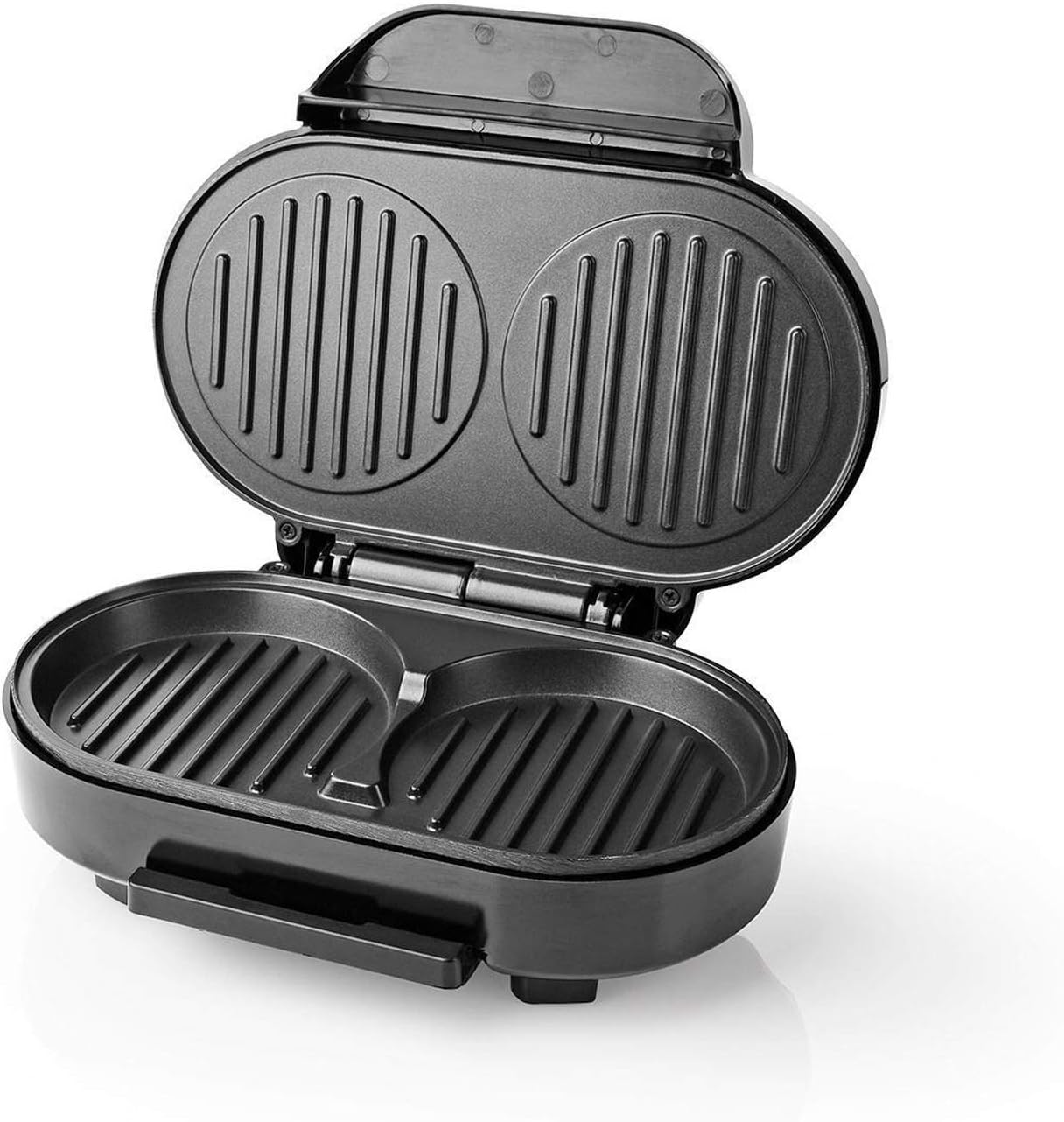 ExPro Hamburger Maker 1000W Dual Electric Burger Grill Cooker with Non Stick Plates, Automatic