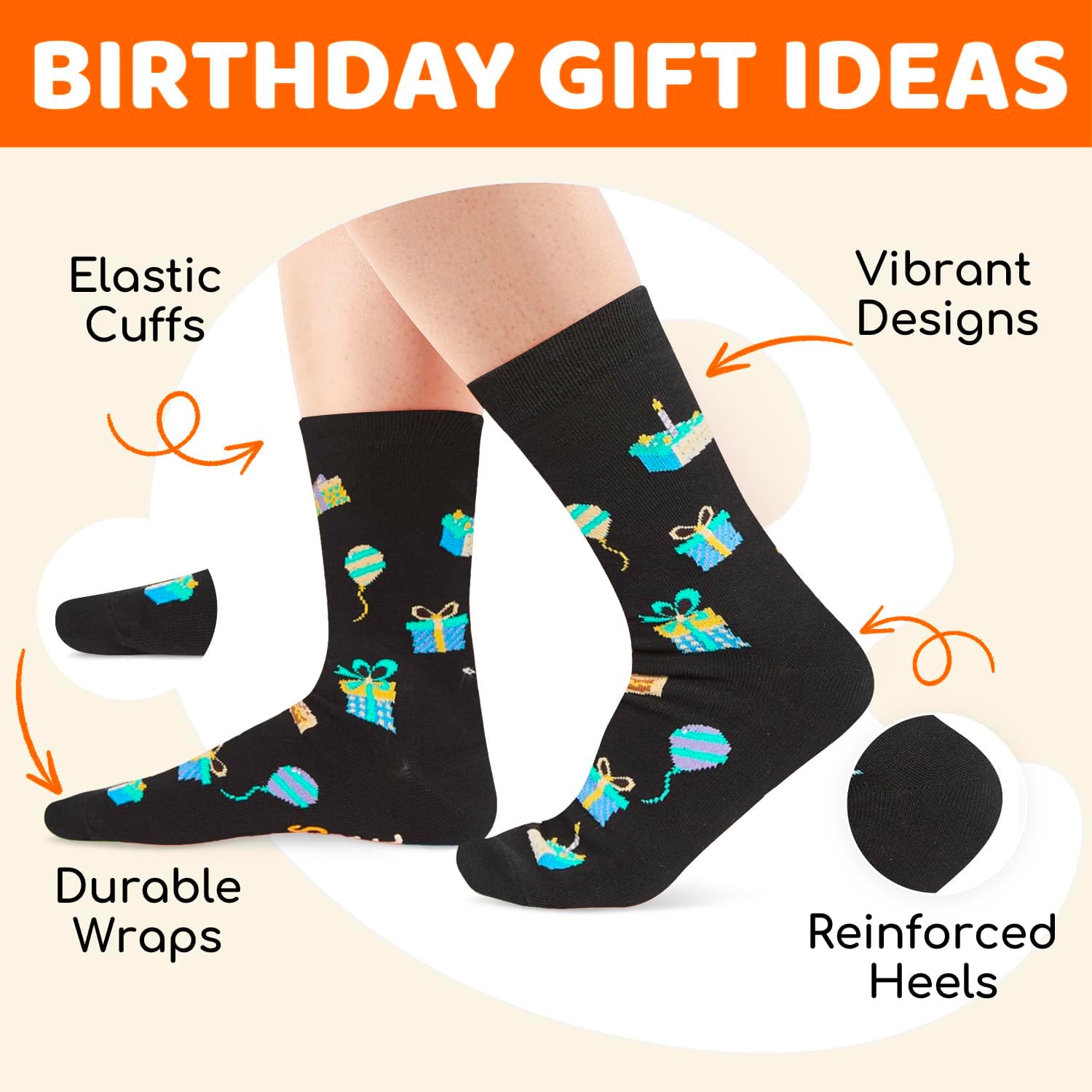 HAPPYPOP Birthday Gift Ideas - 50th 41 45 Year Old Birthday Sock for Woman Man in Their 40s - Image 4