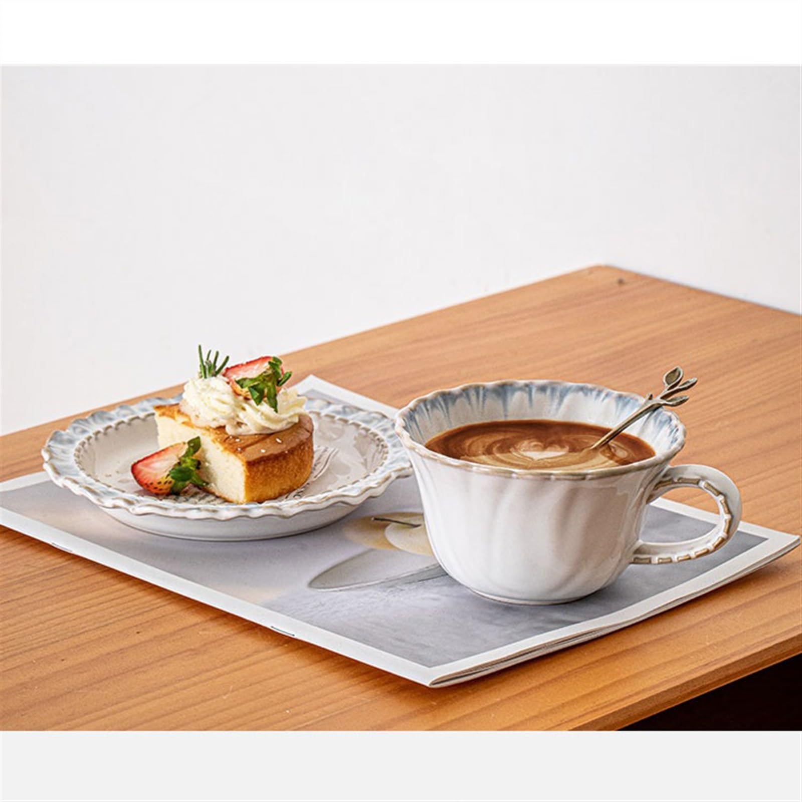 kubek do kawy kubki francuskie koronkowe filiżanki do kawy i spodki zestaw dom ceramiczne kubki do kawy vintage popołudniowa herbata latte kubki delikatne prezenty damskie