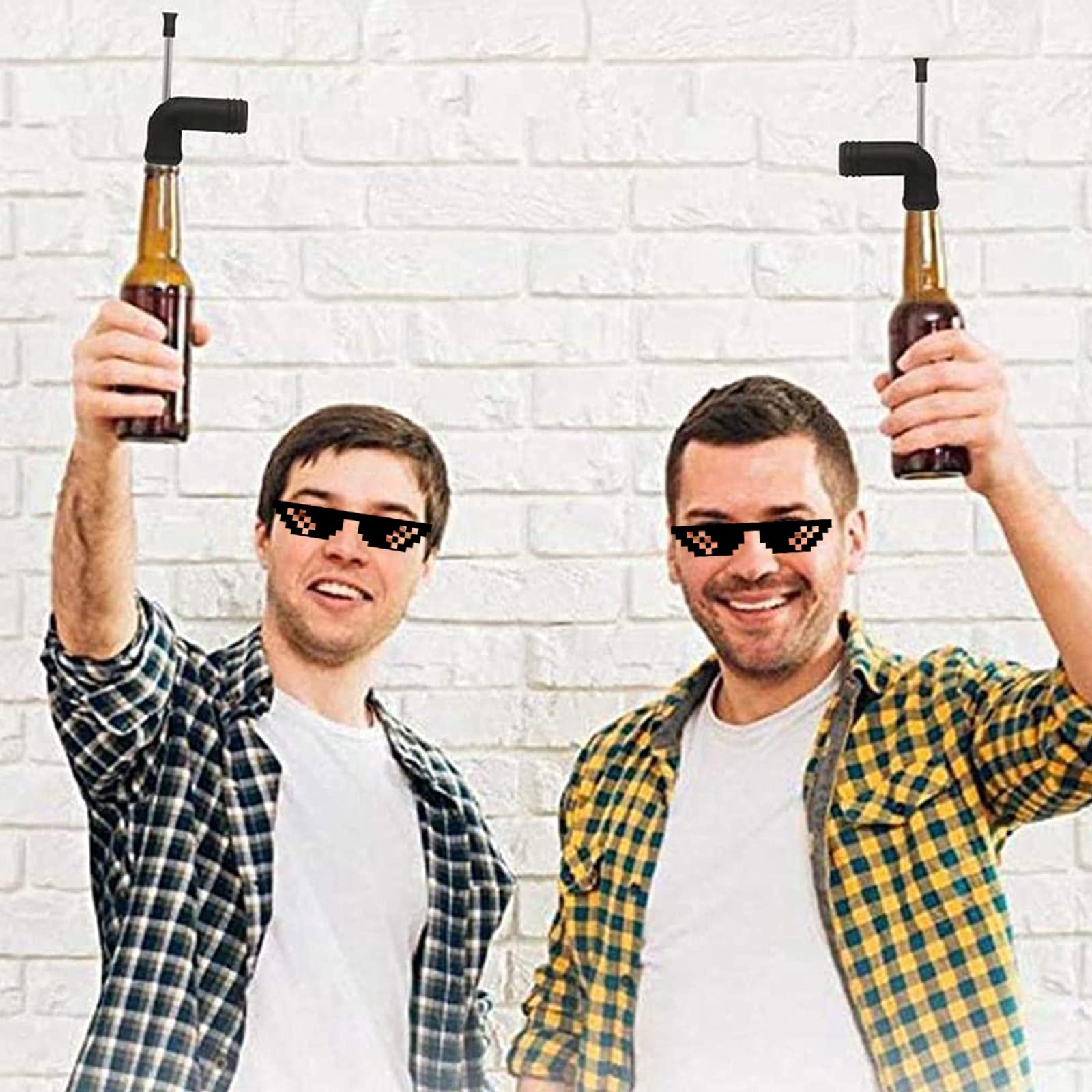 Dubbele Bier Snorkelen, Dubbele Bier Snorkel Beer Dispenser, Beer Bong Drink Beer Trechter Snorkel voor Bier Spel College Feesten Verjaardagen Kerstmis Nieuwjaar Party (Blauw