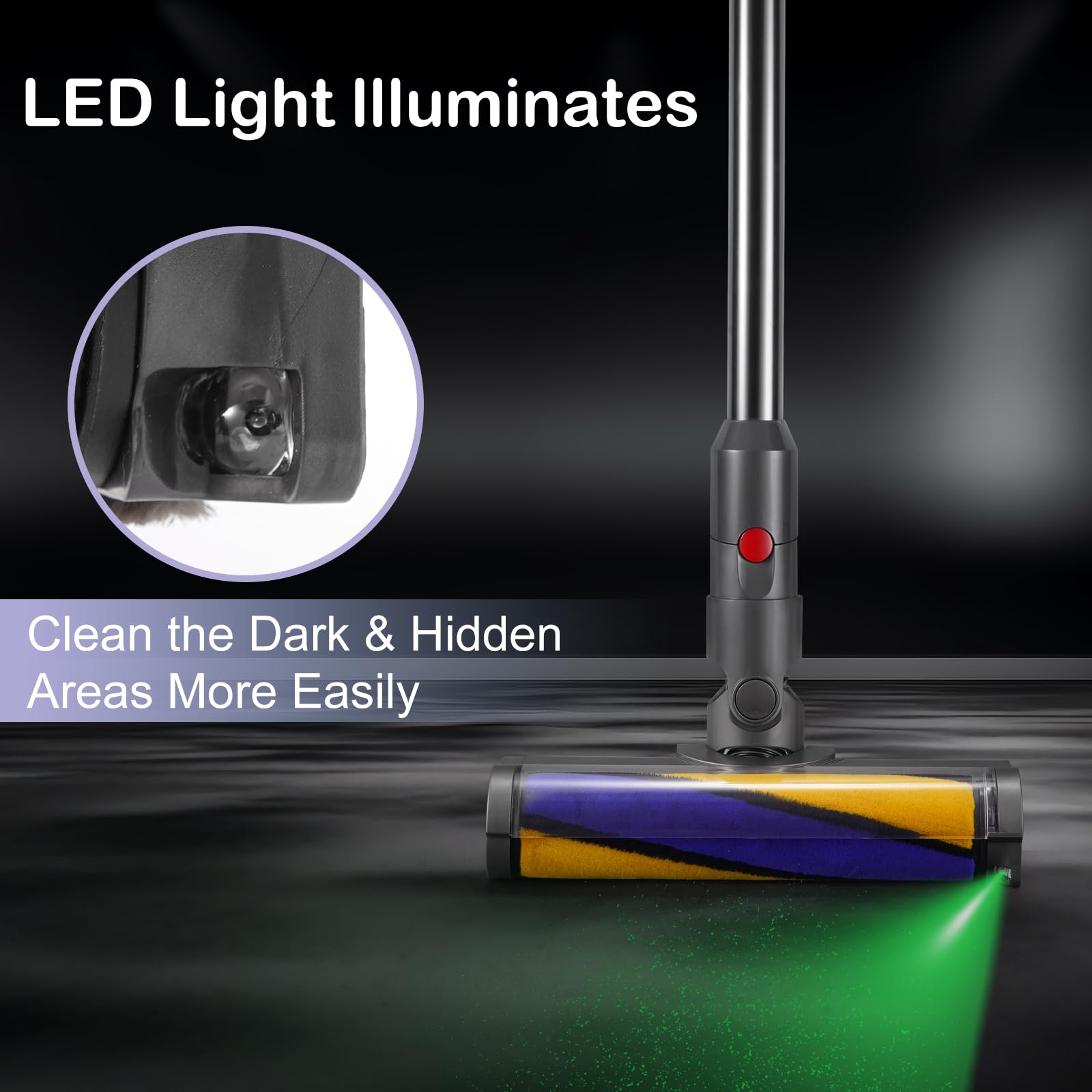 LED Bodendüse Bürste für Dyson V12 Detect Slim, Ersatzbürste Zubehör mit LED-Licht, Elektrischer Soft-Roller Bürste zur Reinigung von Hartböden