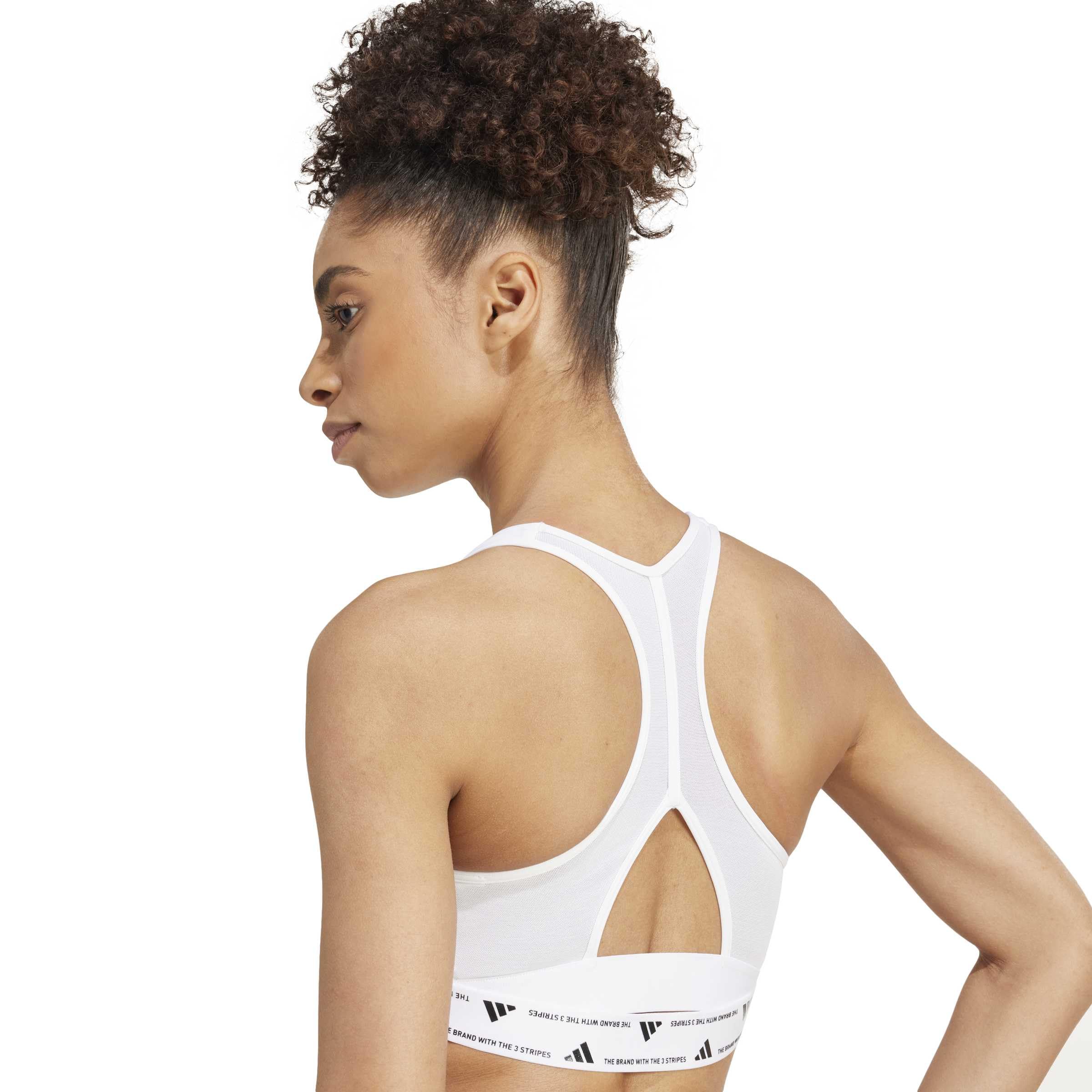 Adidas Mujer PowerReact Training Bra, White, M