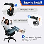 2" Office Chair Wheels Set of 5 - Desk Chair Caster Wheels, Smooth & Quiet, Universal Fit for Most Office/Desk/Gaming Chairs, Safe on Hardwood Floors & Carpets