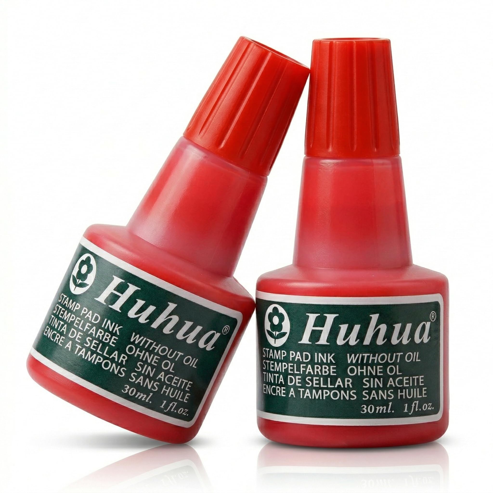 2 oz/60 ml Red Ink Refills for Ink Pad, Water-Based Pigment Ink for Rubber Stamps, Scrapbooking, Fingerprinting, Teachers and Office Use
